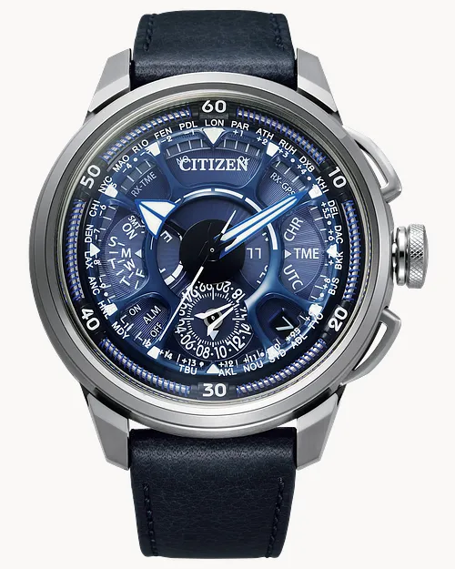 CITIZEN F900 SATELLITE WAVE 腕時計 Satellite Wave F900 Blue Dial Leather Strap CC7000-01L | CITIZEN